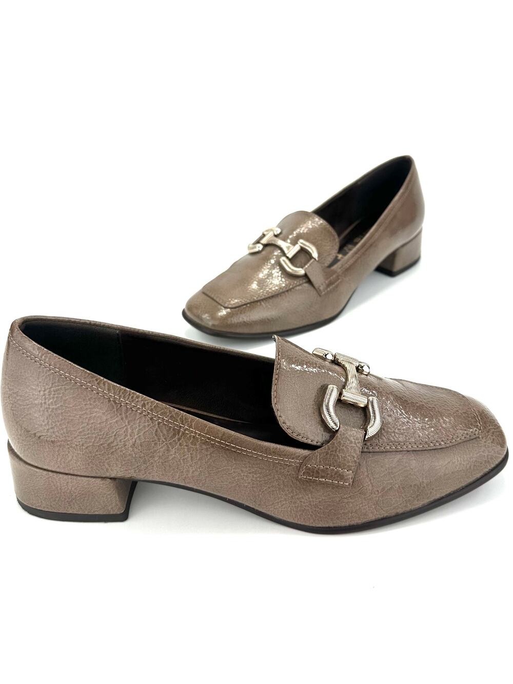 Tamaris Anti-Slide Wmn Loafers/Pumps Sz 10/41 Tan Patent Leather Low Block Heel